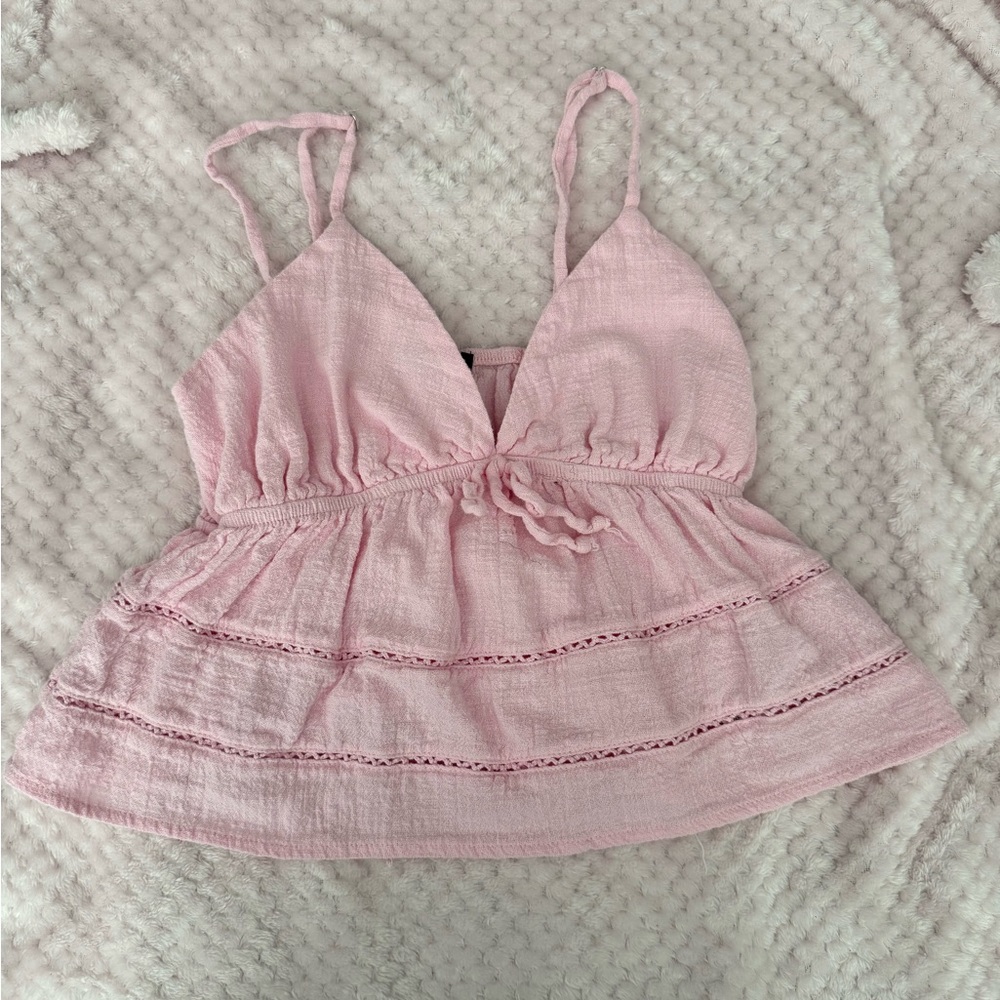 Baby Pink Babydoll Tank Top
